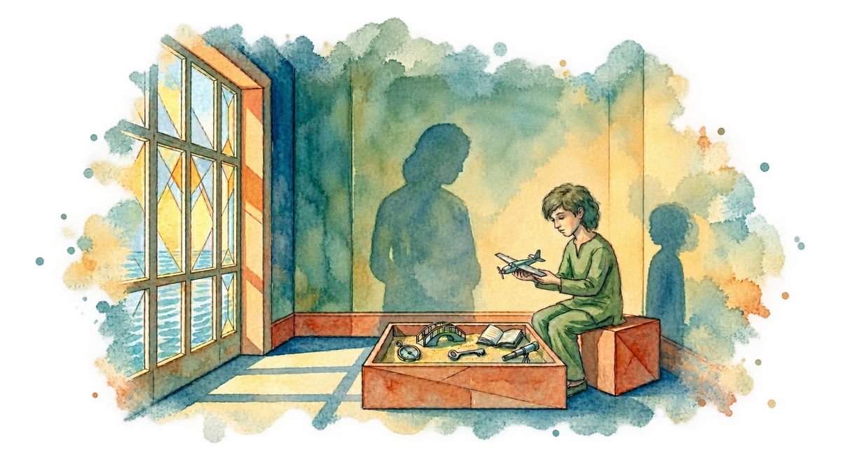 Ilustración simbólica para la terapia de niños y adolescentes